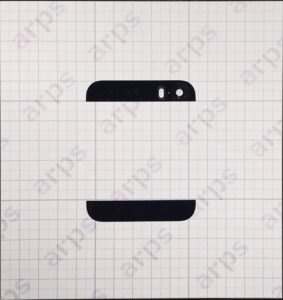 (iPhone5s, SE) 共通 バックガラス 上下セット 黒