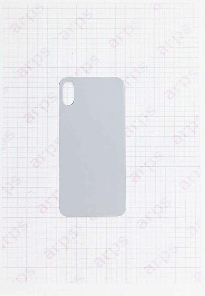 iPhoneX バックガラス (レンズ部拡張版) 銀(白)